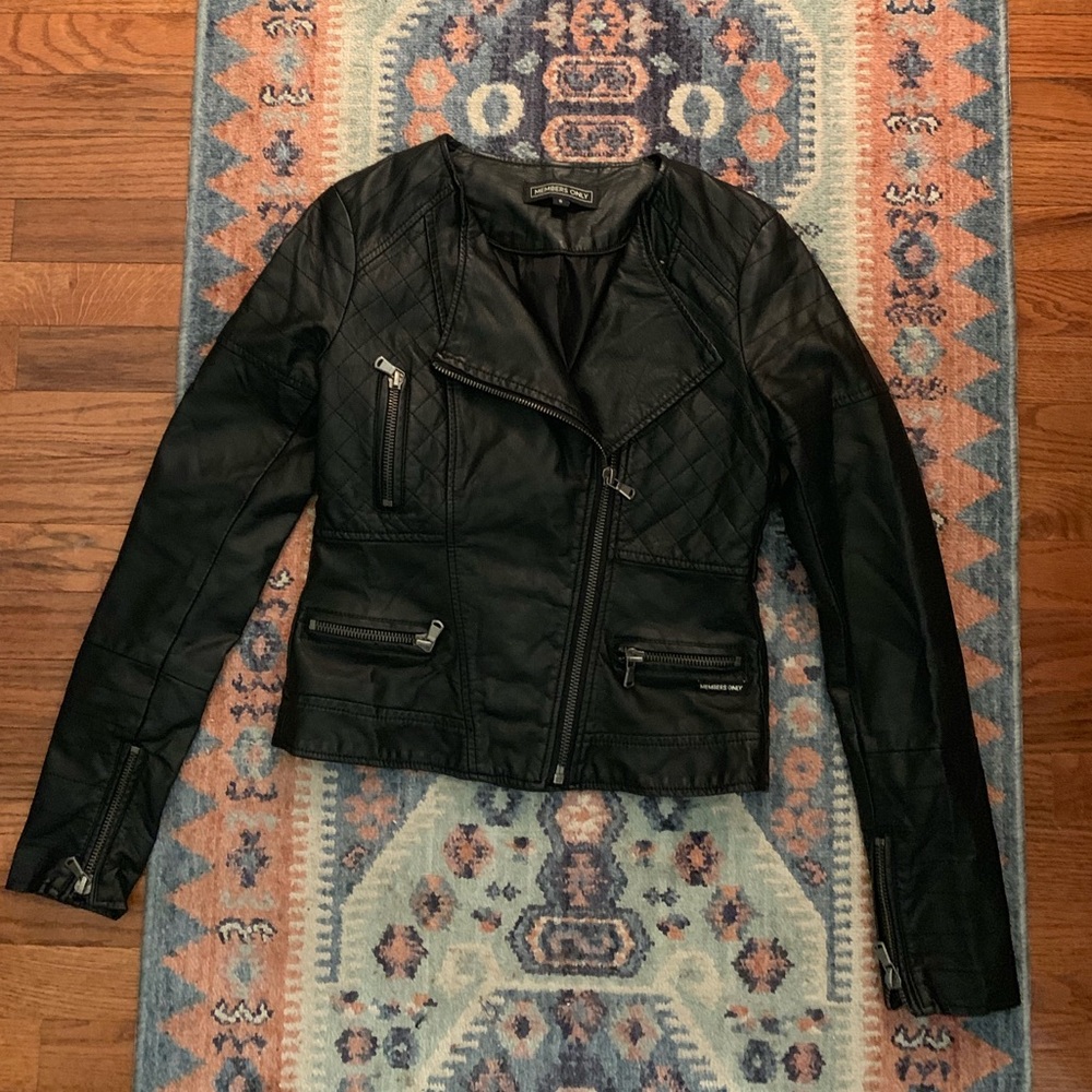 Members only faux leather / motorcycle jacket